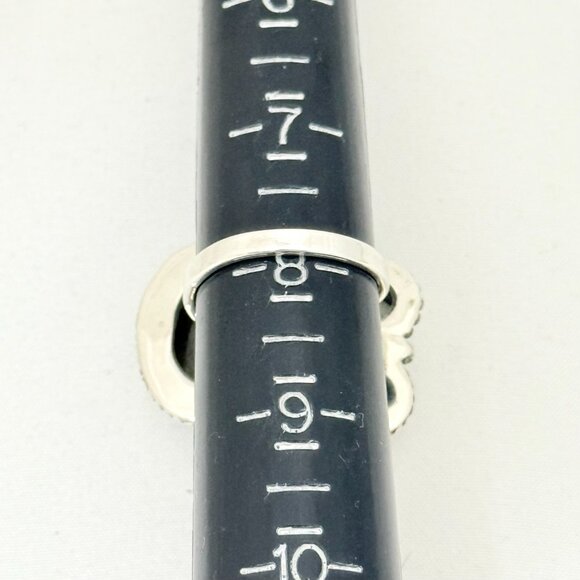 Labradorite and Faceted Green Amethyst Sterling Silver Statement Ring - Size 8 - Picture 10 of 10